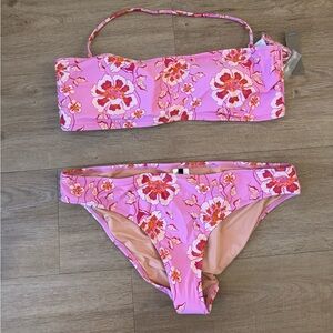 J.Crew Bandeau and Hipster Bottom In Climbing Floral Top XL and Bottom L